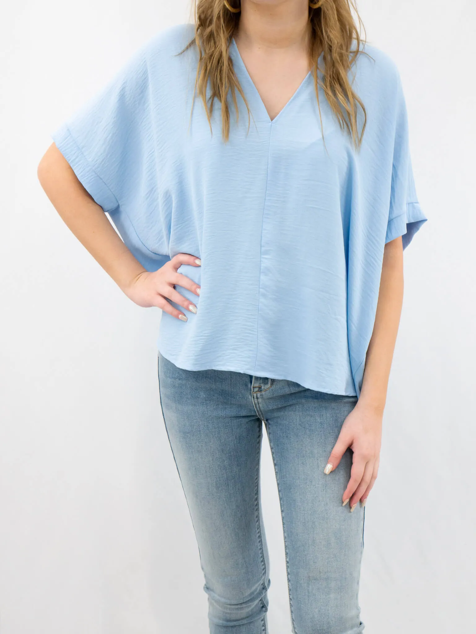 Oversized V Neck Blouse