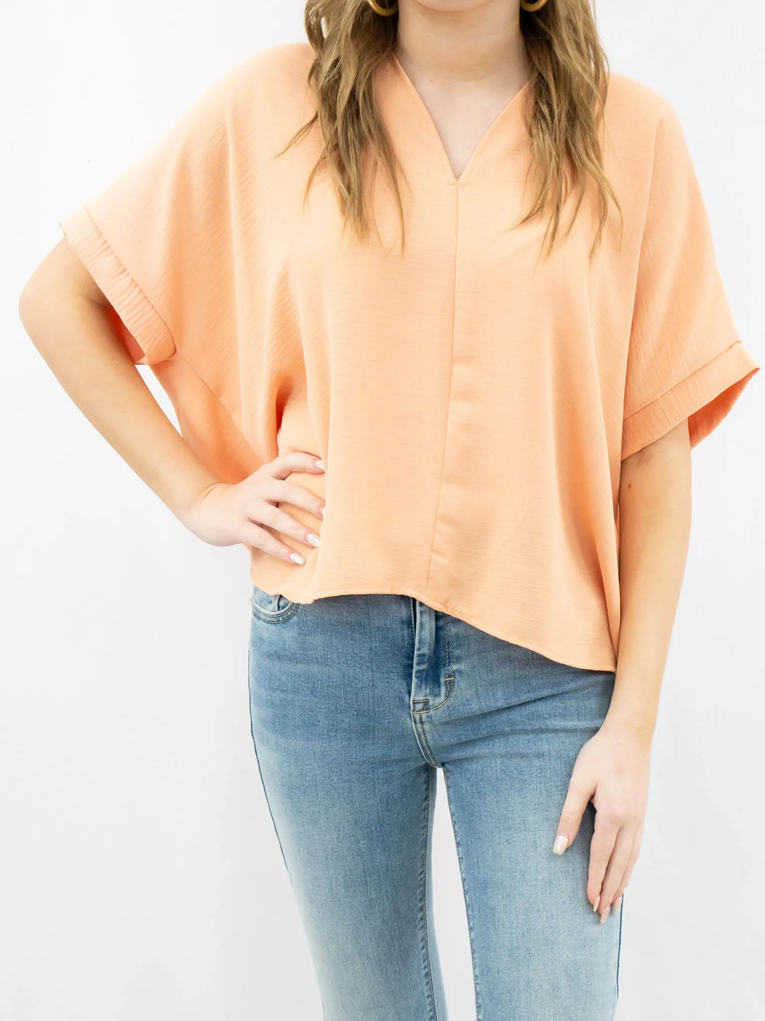Oversized V Neck Blouse