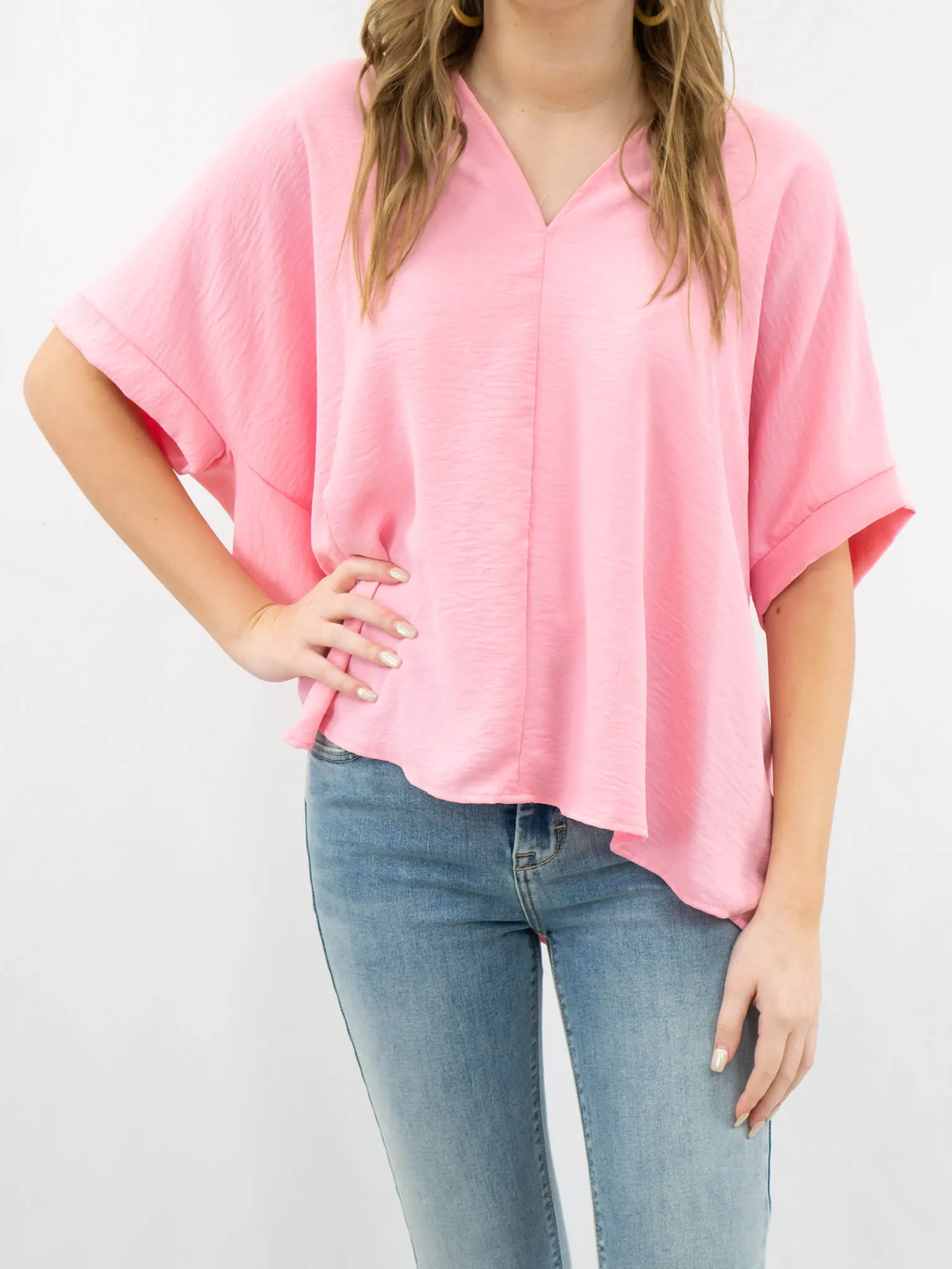 Oversized V Neck Blouse