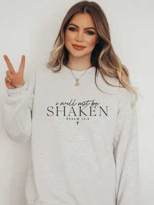Plus Size-I Will Not Be Shaken PSALM Crewneck Sweatshirt