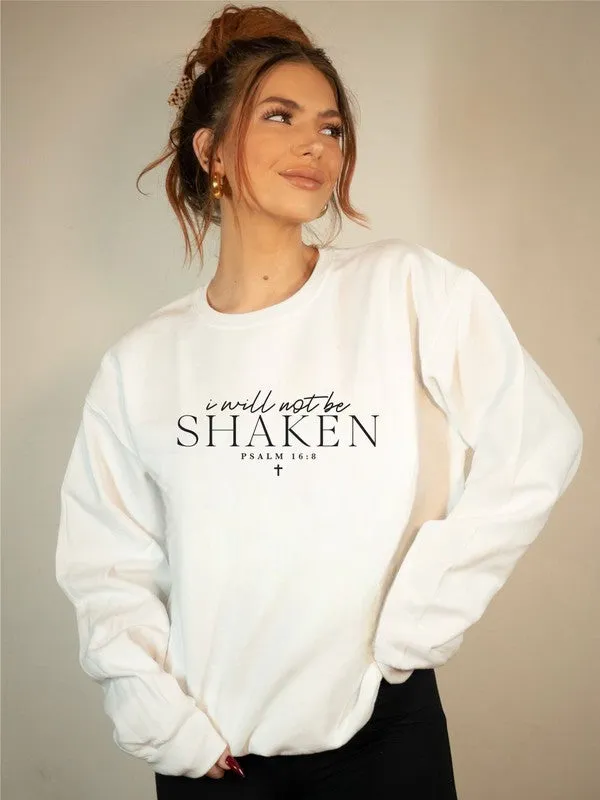 Plus Size-I Will Not Be Shaken PSALM Crewneck Sweatshirt
