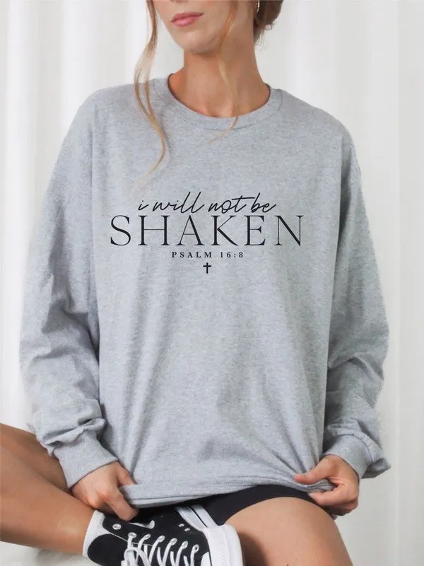 Plus Size-I Will Not Be Shaken PSALM Crewneck Sweatshirt