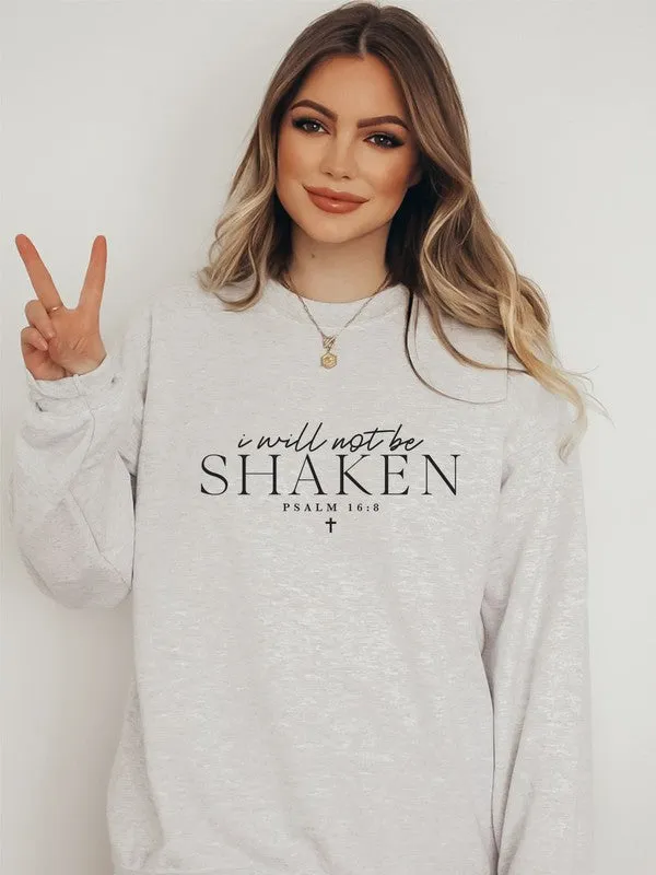 Plus Size-I Will Not Be Shaken PSALM Crewneck Sweatshirt