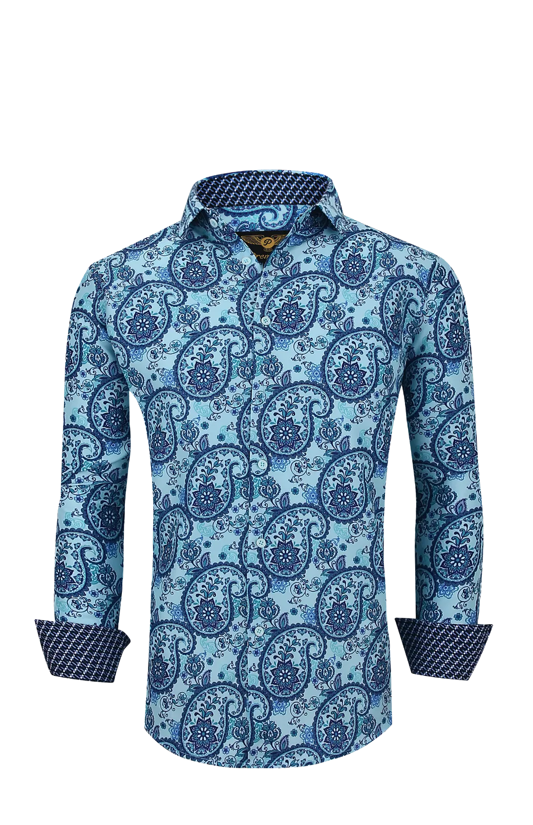PREMIERE SHIRTS: TEAL BLUE PAISLEY