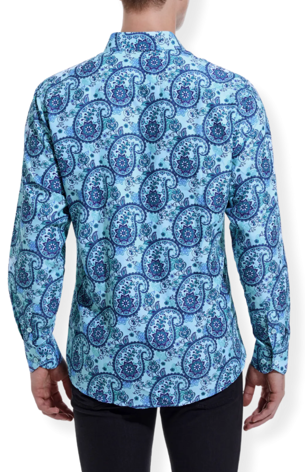 PREMIERE SHIRTS: TEAL BLUE PAISLEY