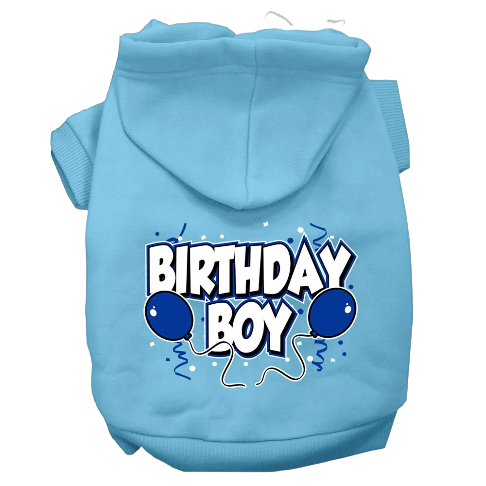 "Birthday Boy" Screen Printed Hoodie for Dogs & Cats - Soft and Warm Pet Apparel