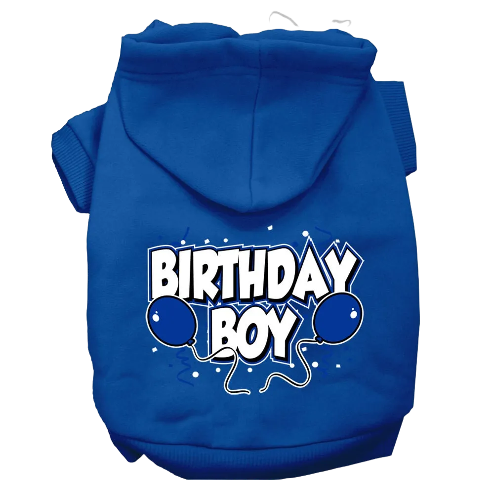 "Birthday Boy" Screen Printed Hoodie for Dogs & Cats - Soft and Warm Pet Apparel