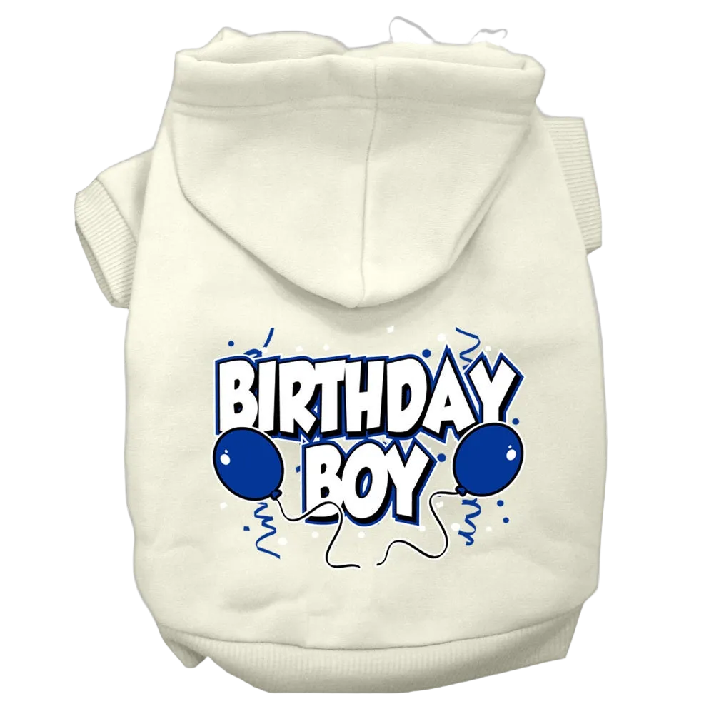 "Birthday Boy" Screen Printed Hoodie for Dogs & Cats - Soft and Warm Pet Apparel