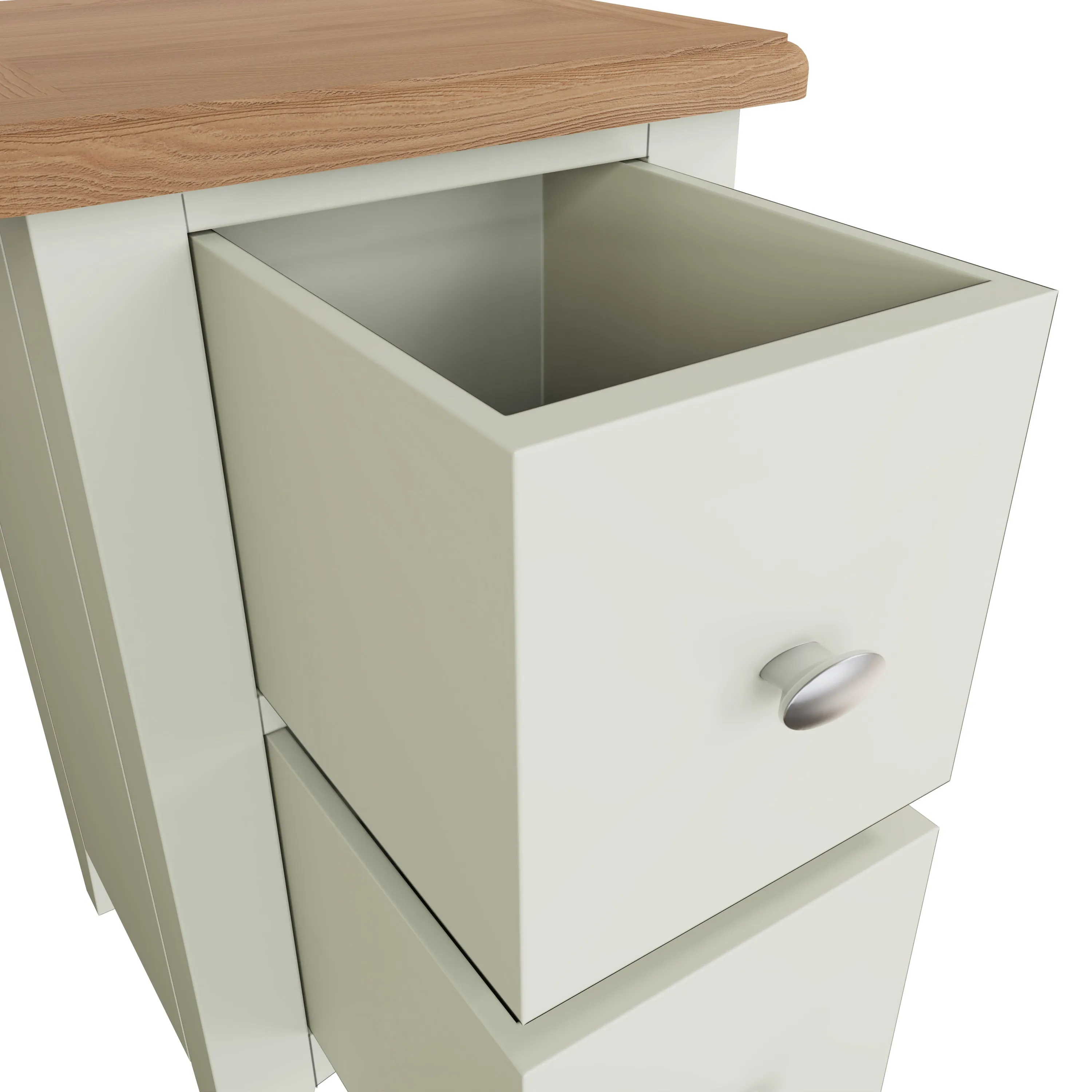 Salisbury Pure White Bedside Table with 2 Drawers 35 x 32 x 58 cm