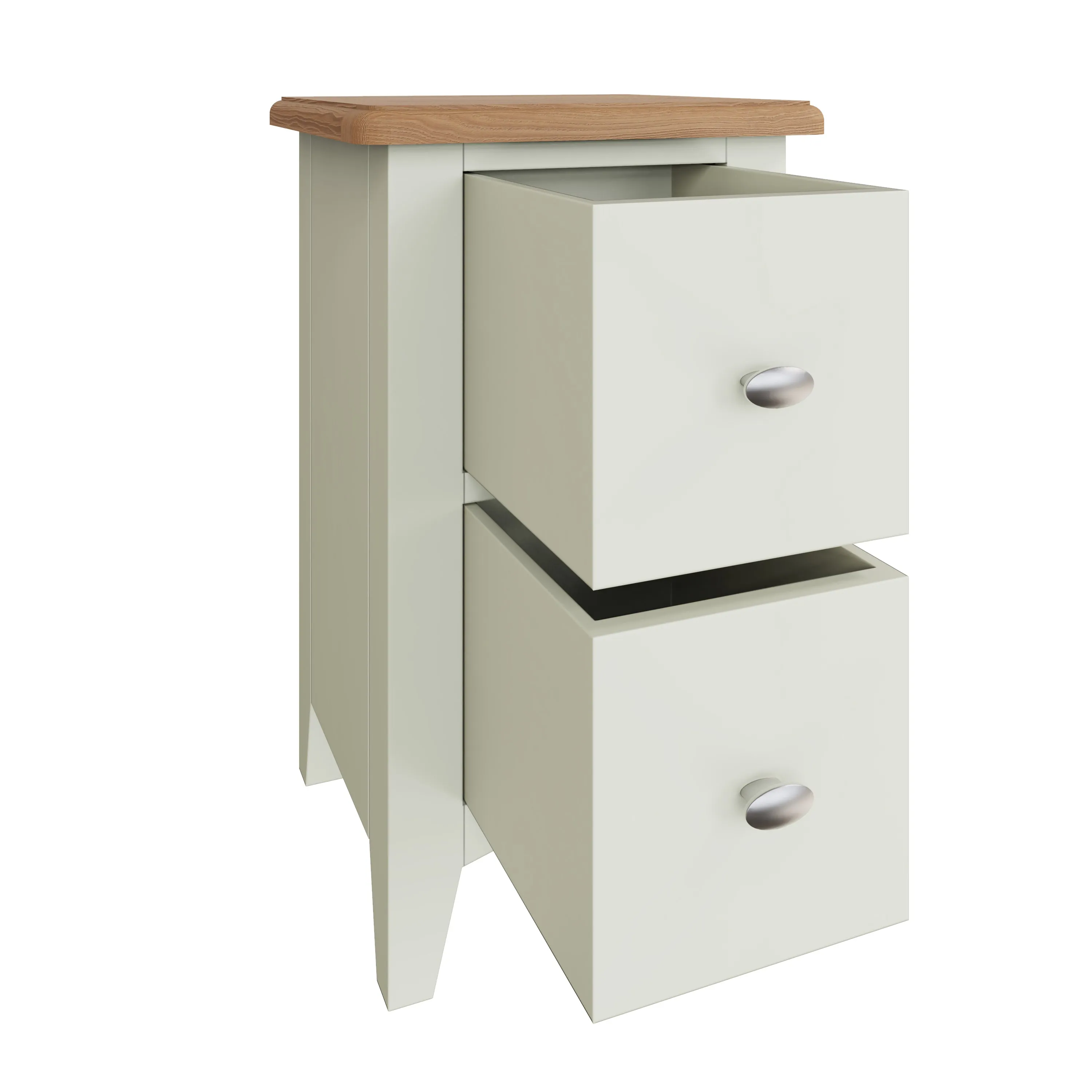 Salisbury Pure White Bedside Table with 2 Drawers 35 x 32 x 58 cm