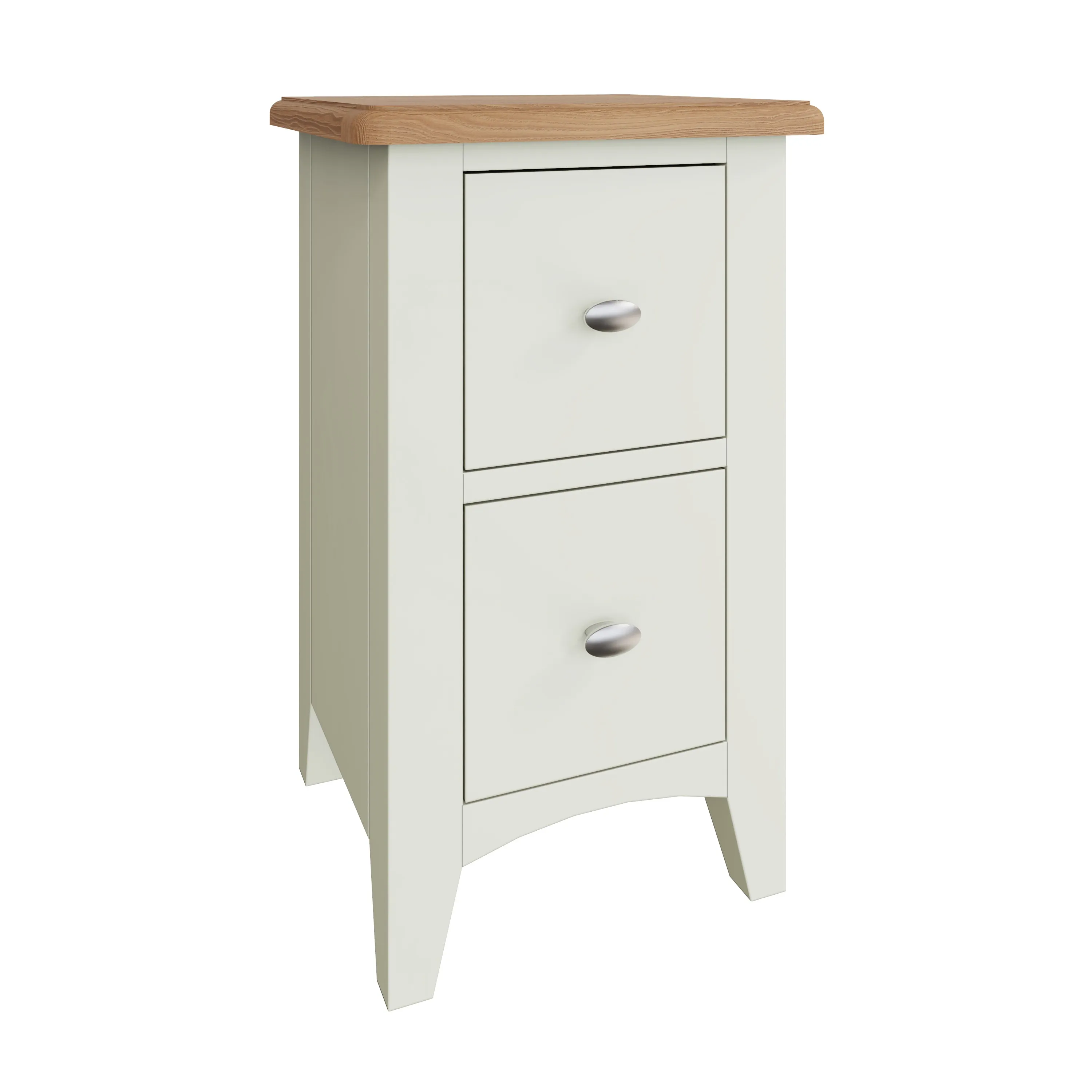Salisbury Pure White Bedside Table with 2 Drawers 35 x 32 x 58 cm