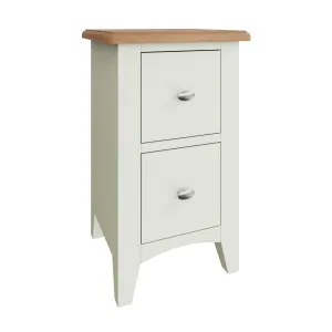 Salisbury Pure White Bedside Table with 2 Drawers 35 x 32 x 58 cm