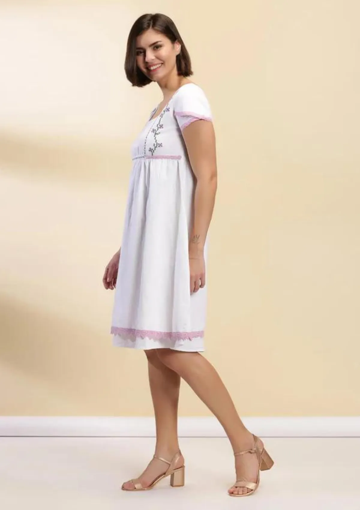 Snow White - Petal Sleeve Empire Dress