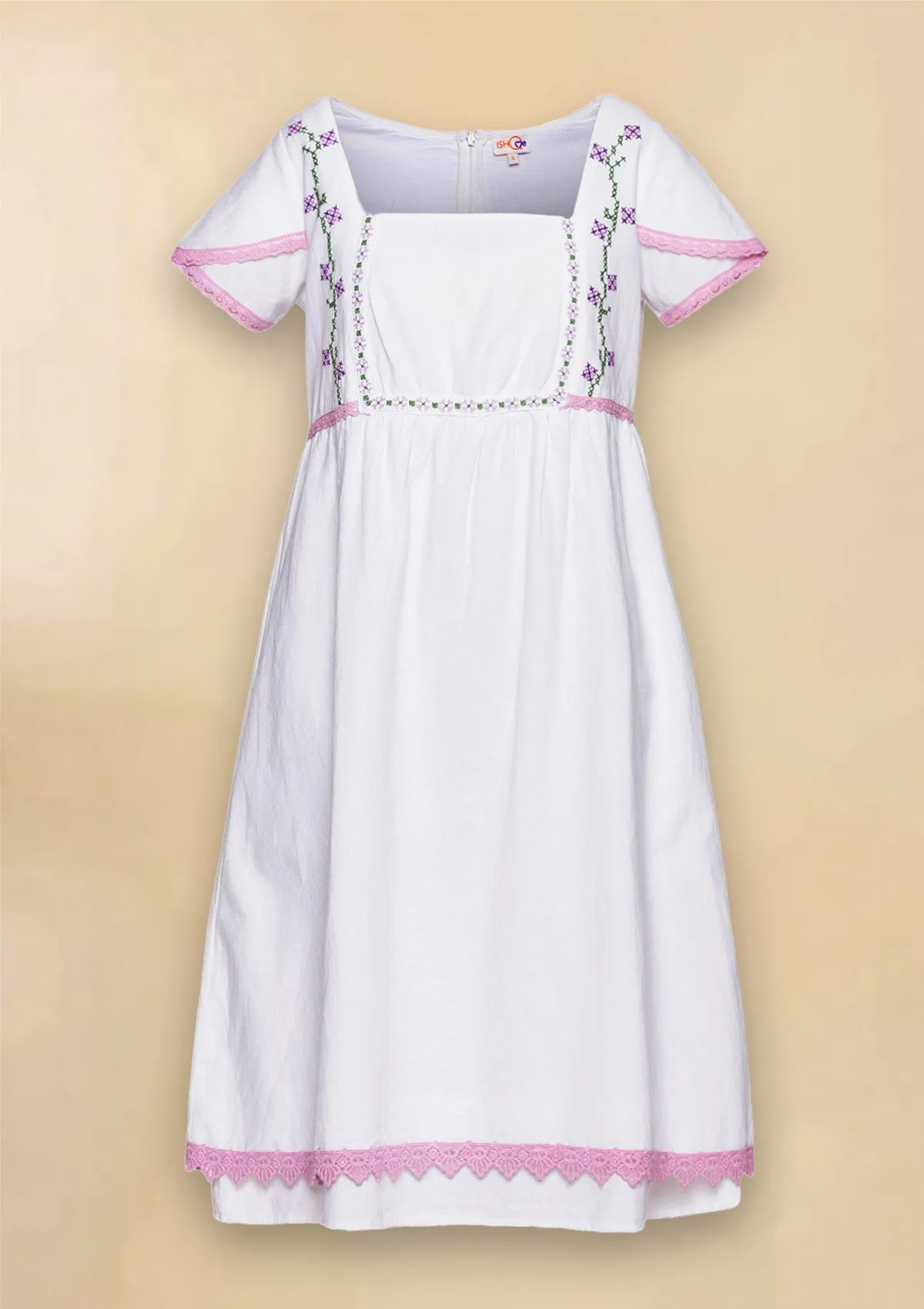 Snow White - Petal Sleeve Empire Dress