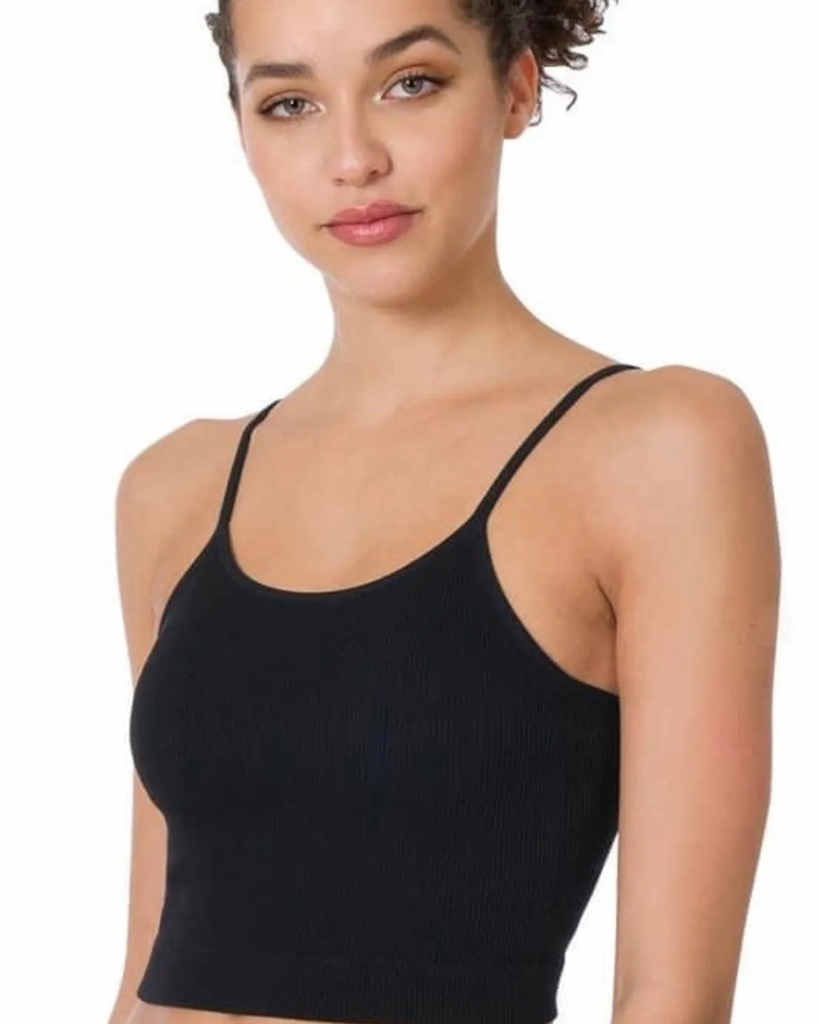 Stretchy Ribbed Style Halter Bralettes Crop Tank