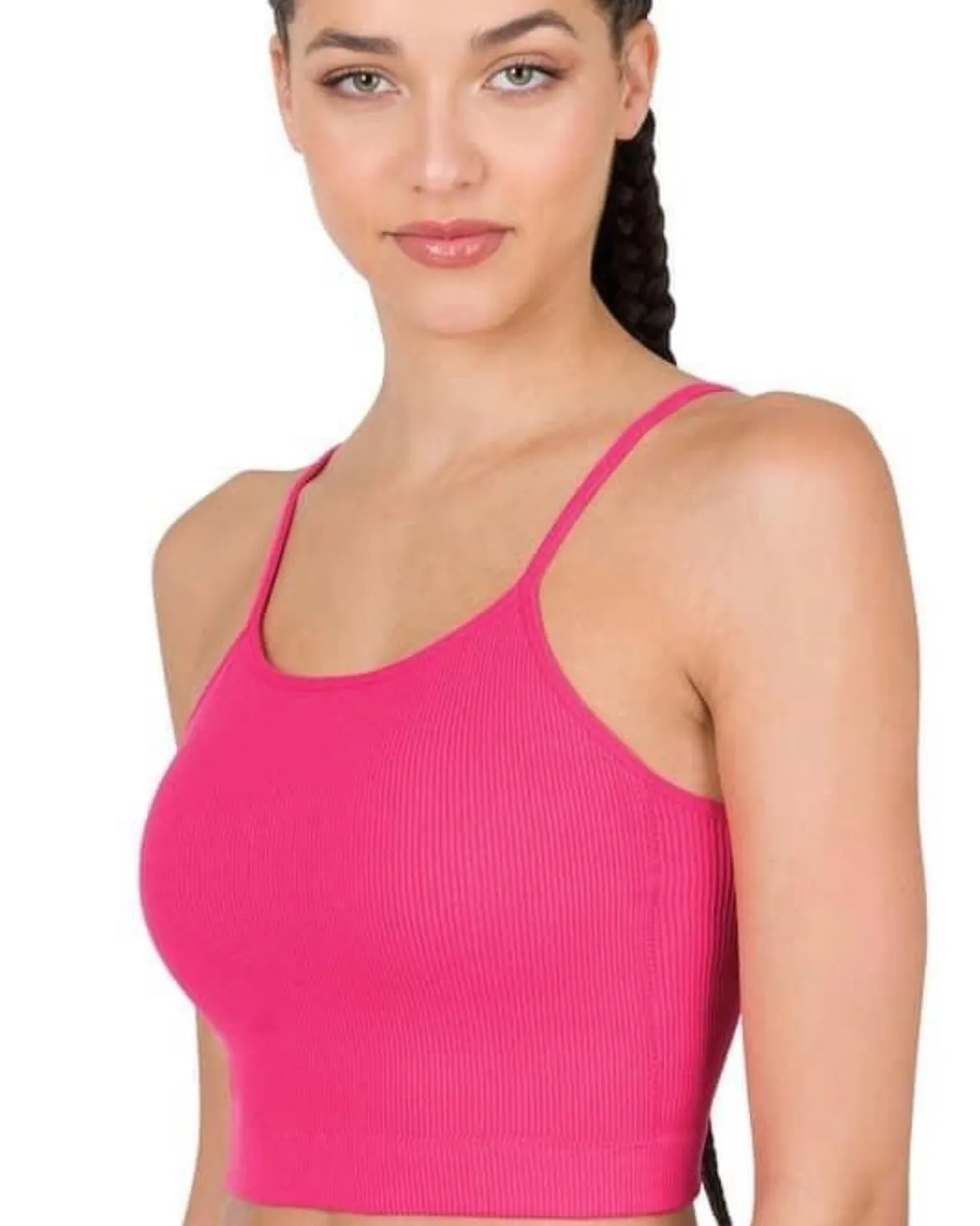 Stretchy Ribbed Style Halter Bralettes Crop Tank