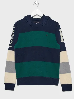 Th Warm Hooded Varsity Sweater