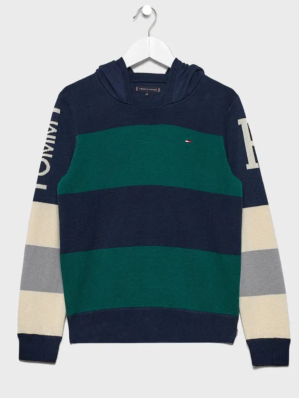 Th Warm Hooded Varsity Sweater
