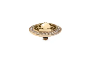 Tondo Deluxe 16 mm Light Colorado Topaz Gold. Crystal Rim