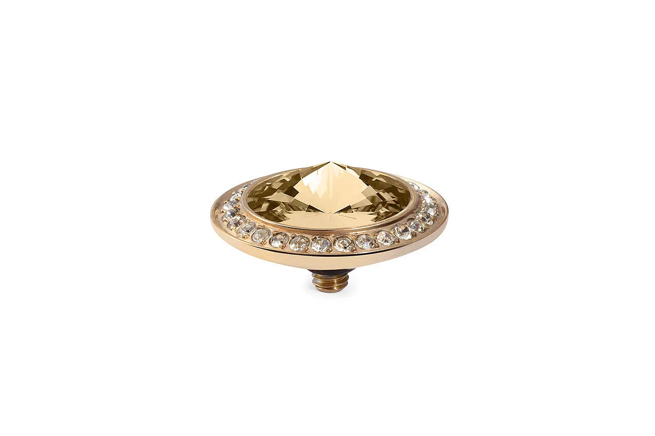 Tondo Deluxe 16 mm Light Colorado Topaz Gold. Crystal Rim
