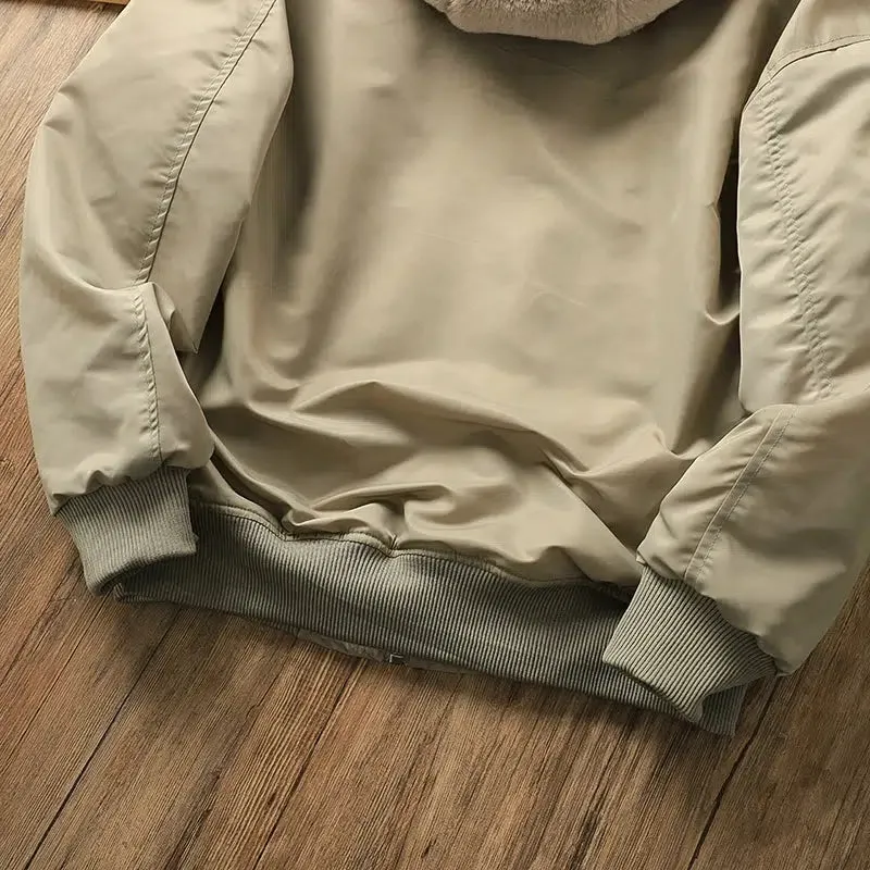 Velvet Fleece Hooded Bomber Jacket