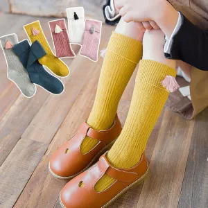 Vertical Striped Socks with Tassels