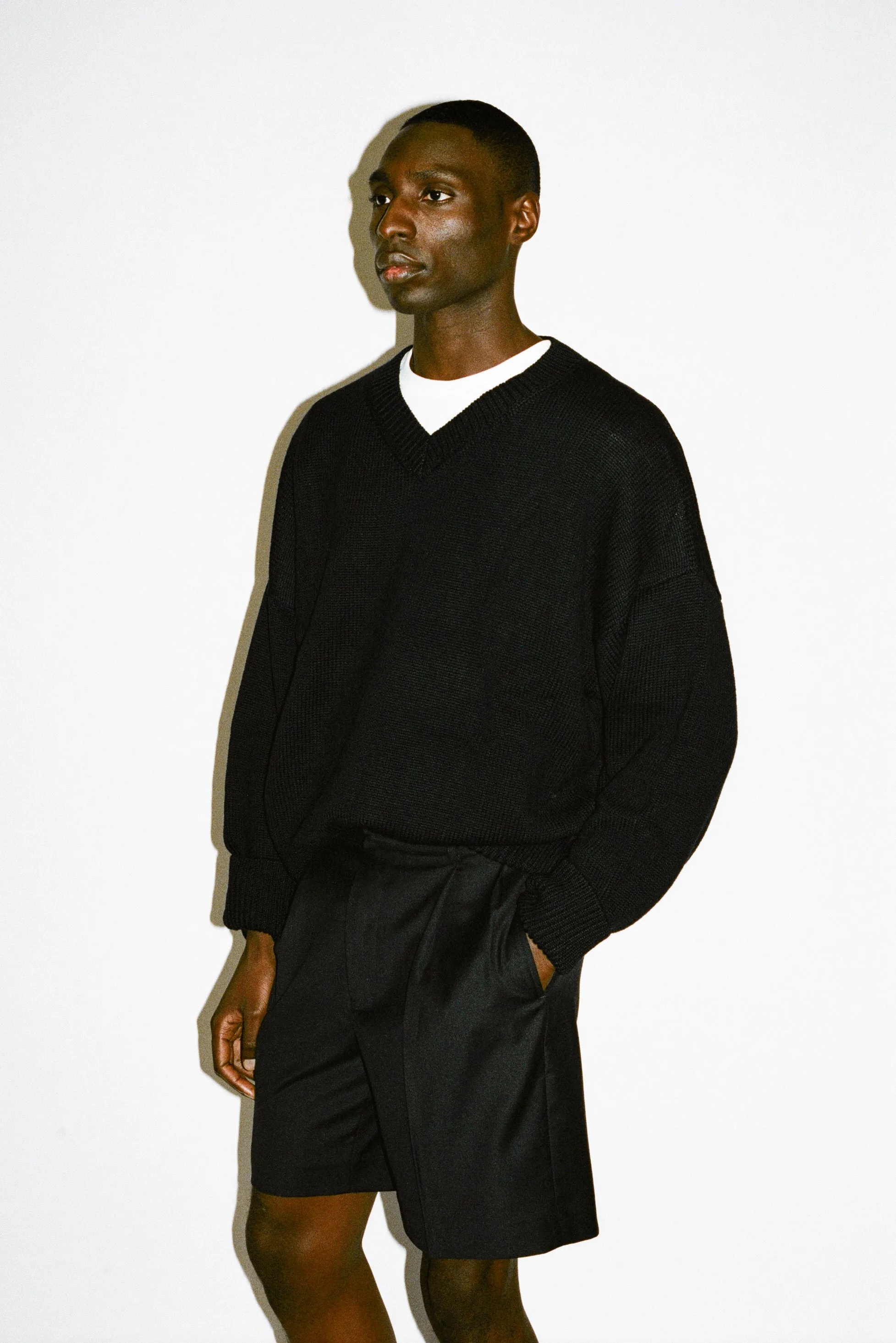 Villa Wide-Leg Tailored Shorts | Black