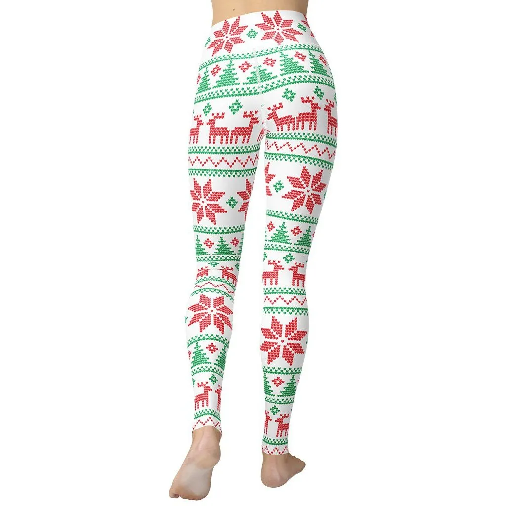 Vintage Knit Print Yoga Leggings