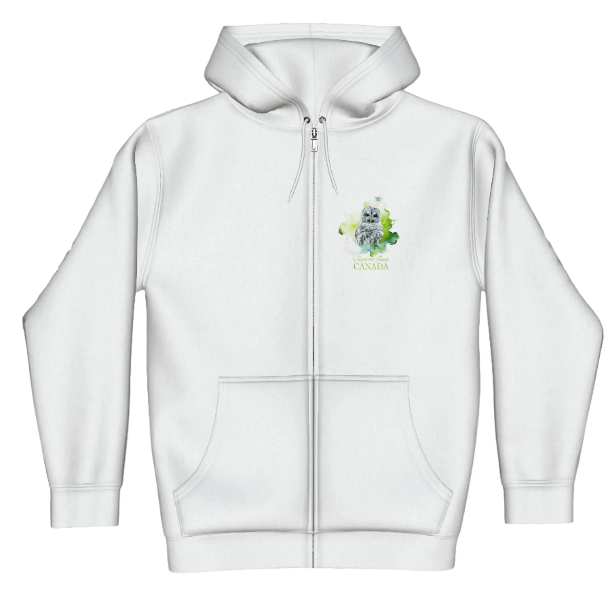 Wise Owl Vancouver Island Canada Premium Zipper Hoodie