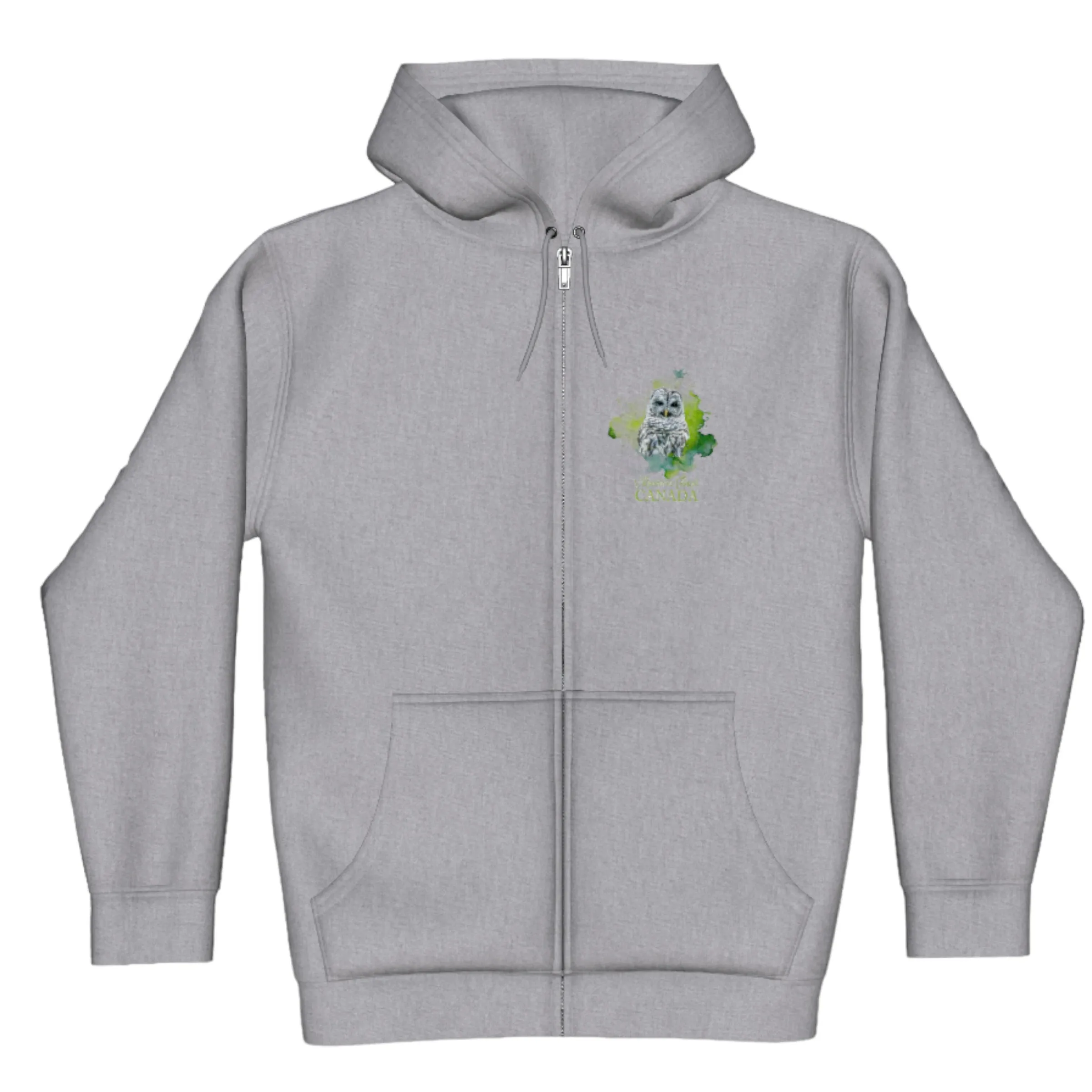 Wise Owl Vancouver Island Canada Premium Zipper Hoodie