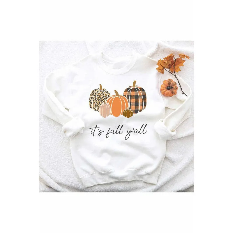 WKNDER Plus-size "It's Fall Y'all" Graphic Sweatshirt