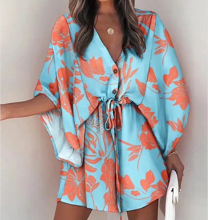 Women's Beautiful Fashionable Print Shirt Dress Dresses