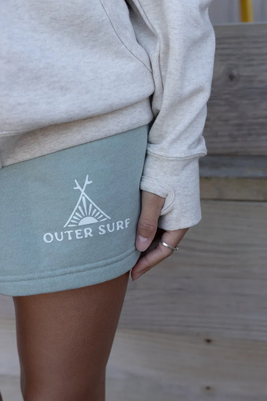 Women's Outer Surf Logo Zip Hoodie