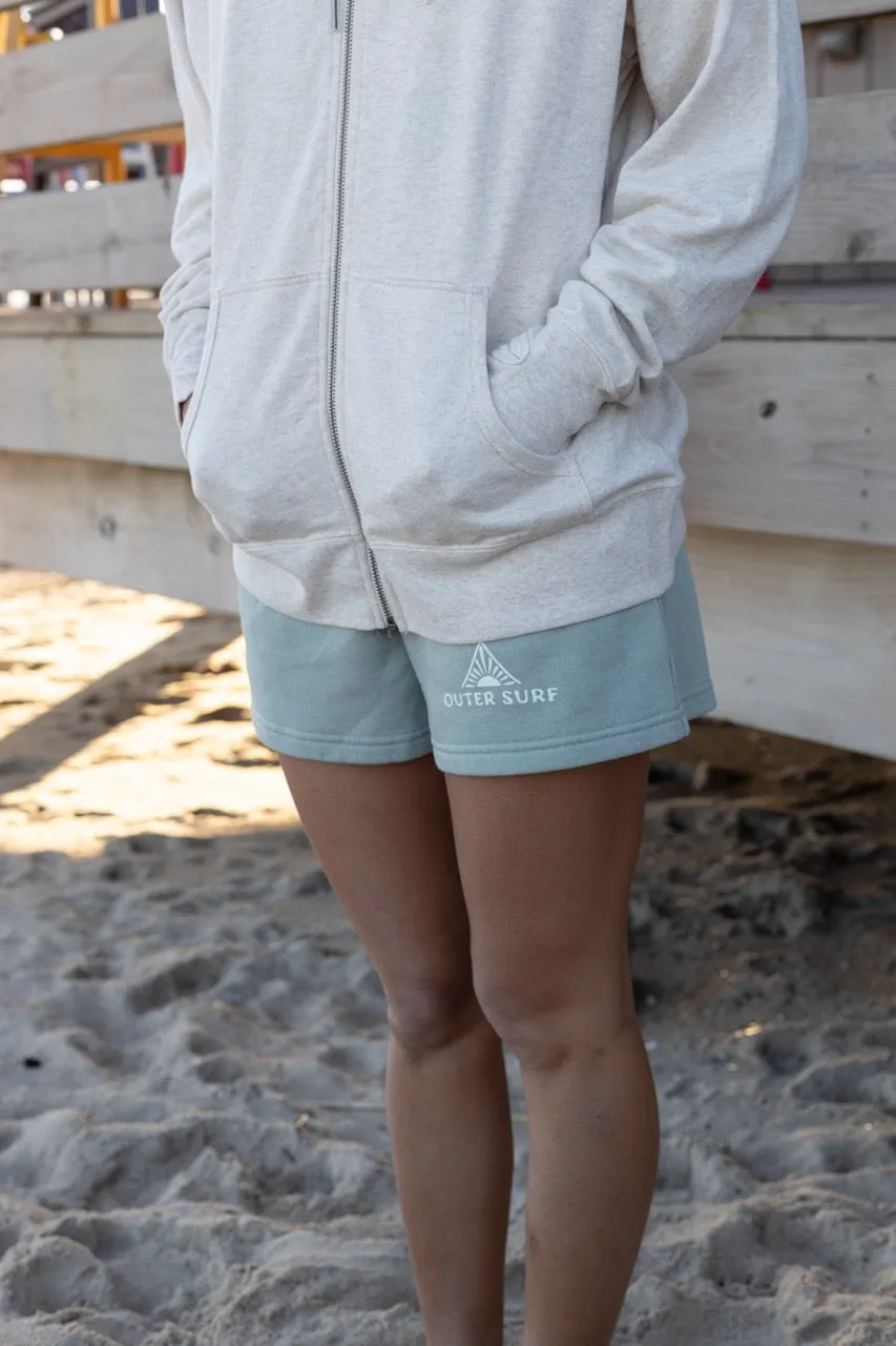 Women's Outer Surf Logo Zip Hoodie