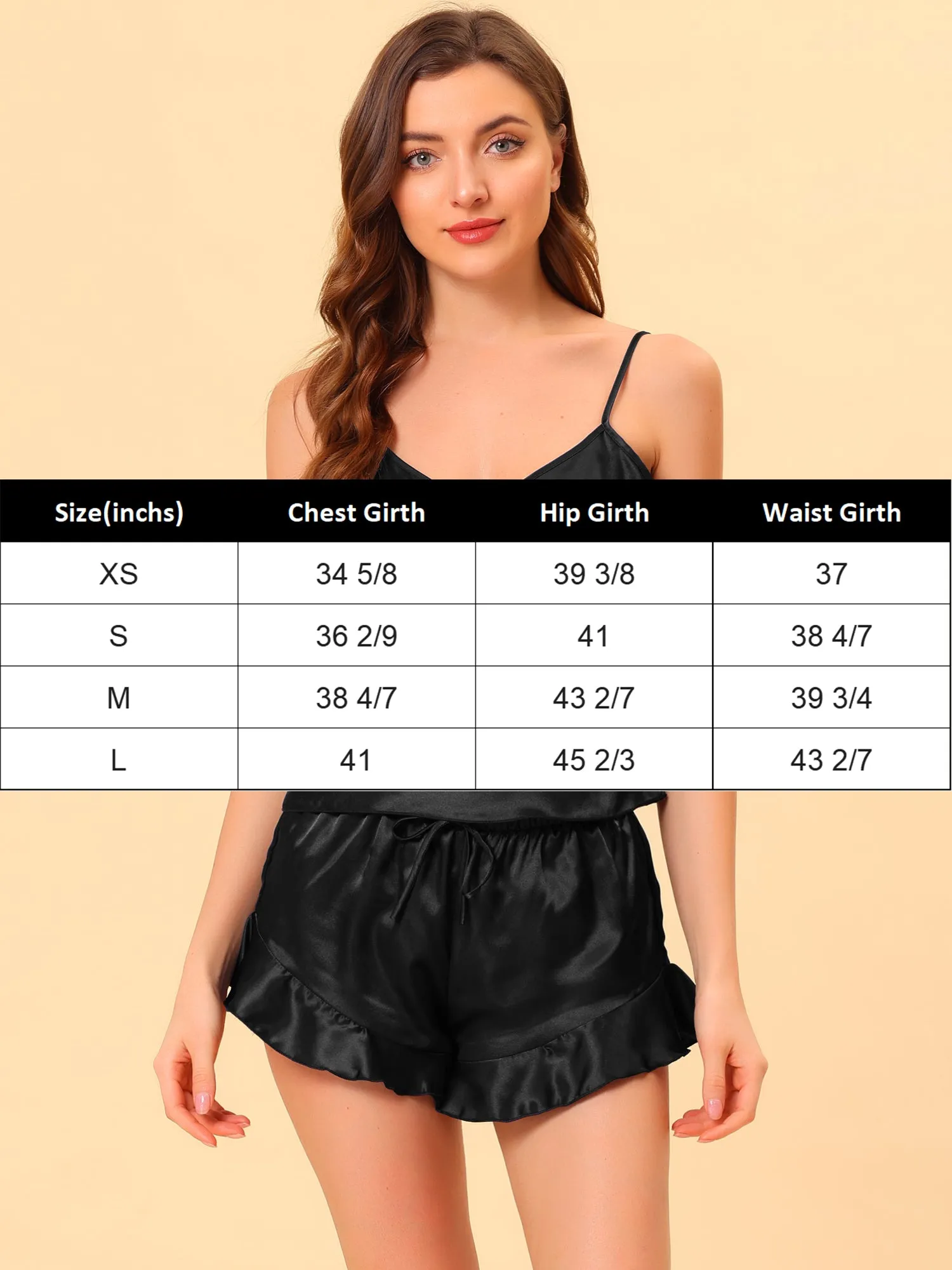 Women's Satin Lingerie Cami Tops Shorts Sleepwear Pajamas Sets