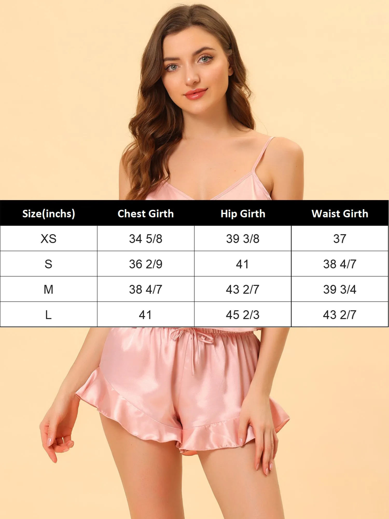 Women's Satin Lingerie Cami Tops Shorts Sleepwear Pajamas Sets