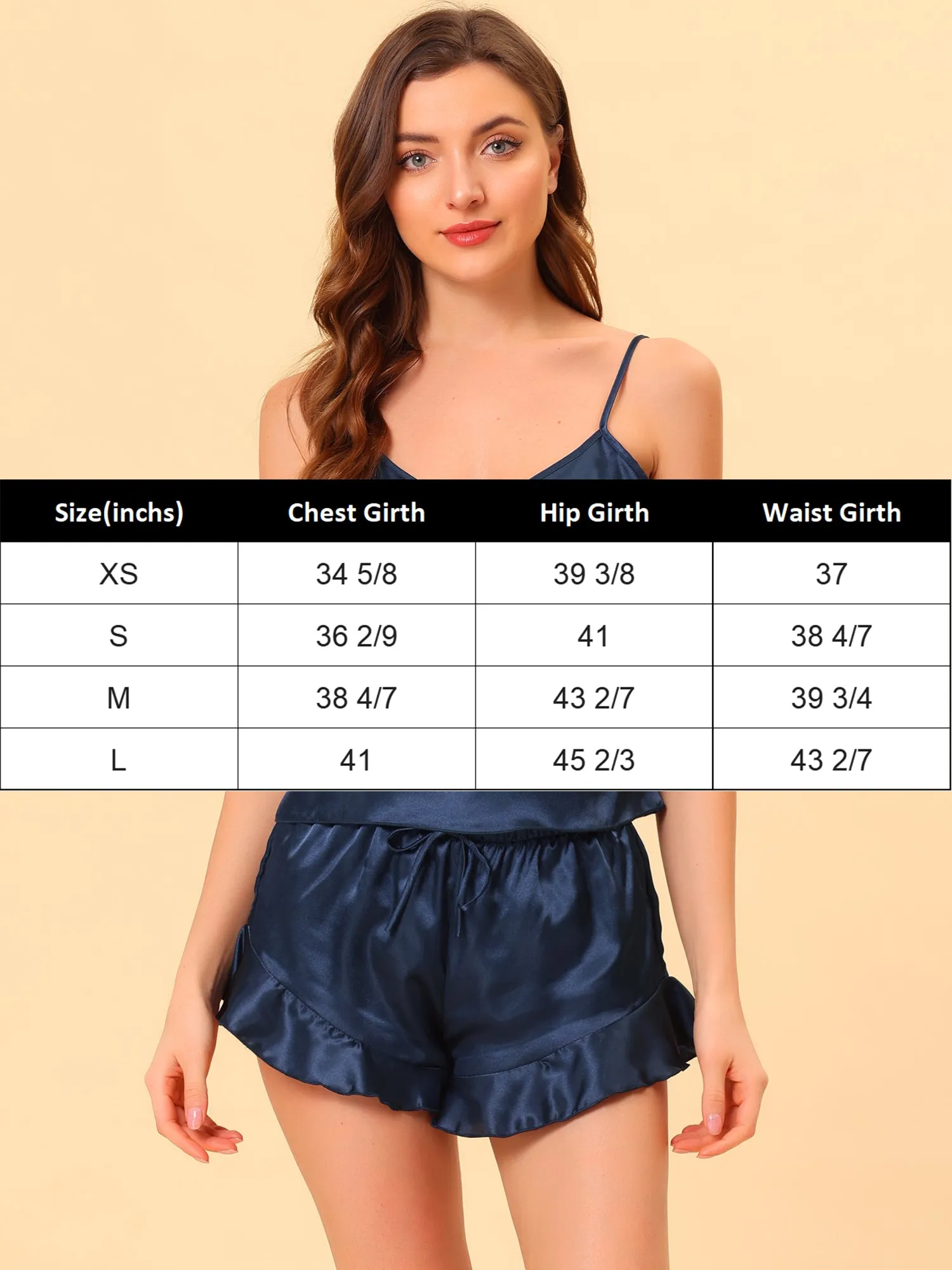 Women's Satin Lingerie Cami Tops Shorts Sleepwear Pajamas Sets