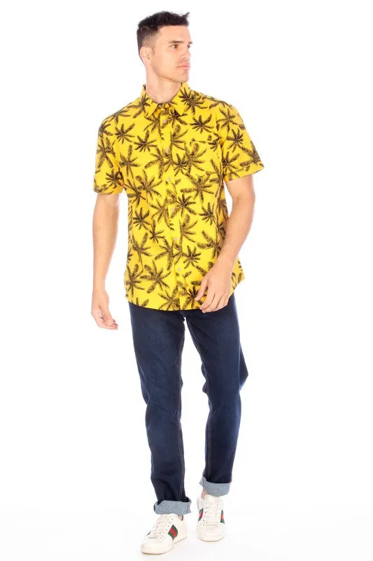 Yellow2 Men'S Printed Woven Shirt
