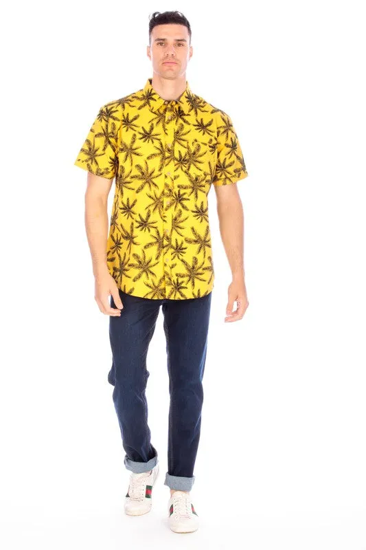 Yellow2 Men'S Printed Woven Shirt